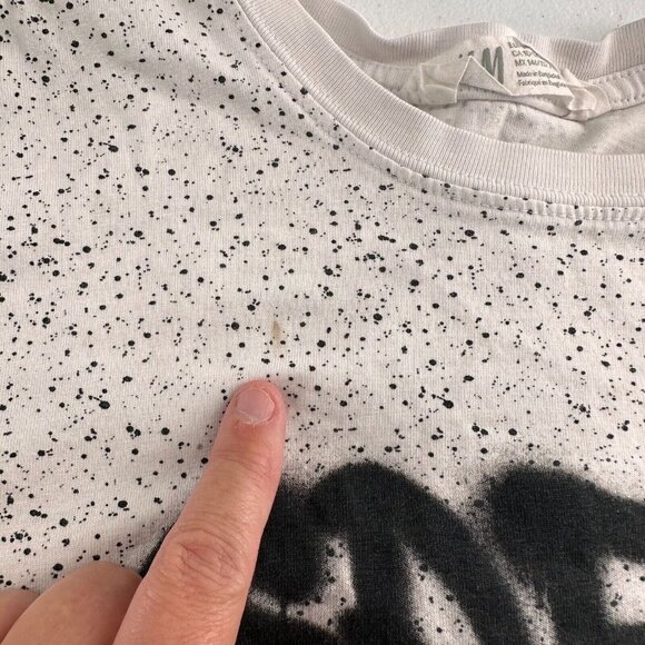 H&M Kids White Speckled "Great Vibes" Graphic T-Shirt 12Y Short Sleeve Cotton - Picture 9 of 9
